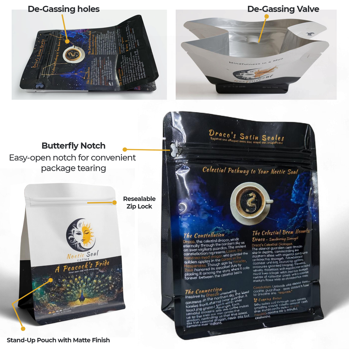 Printed coffee pouches